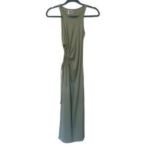 Princess Polly Sage Green Tank Dress with Side cutout